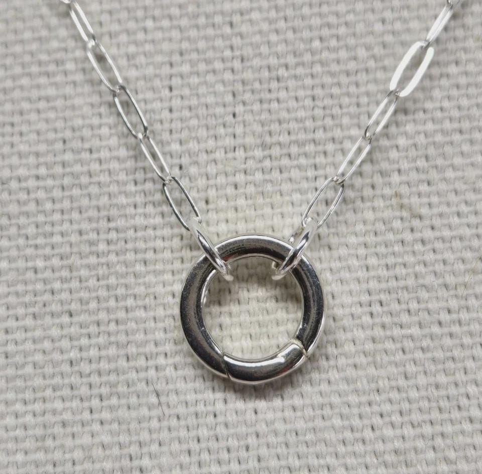 Sterling Silver 'Samantha' Add a Charm Paperclip Necklace w/Gate Clasp Connector & Baroque Pearl Charm - Thumbnail 7