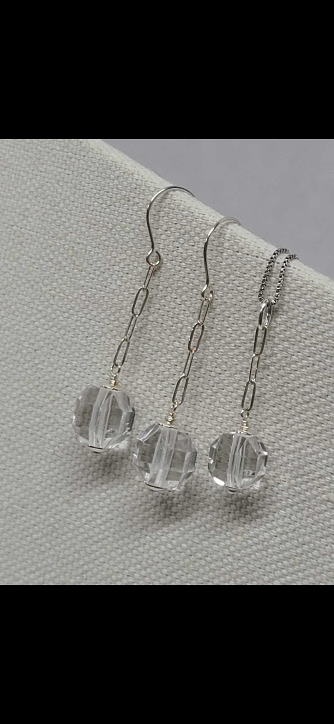 Art Deco Geometric Rock Quartz Crystal Pendant - Thumbnail 6