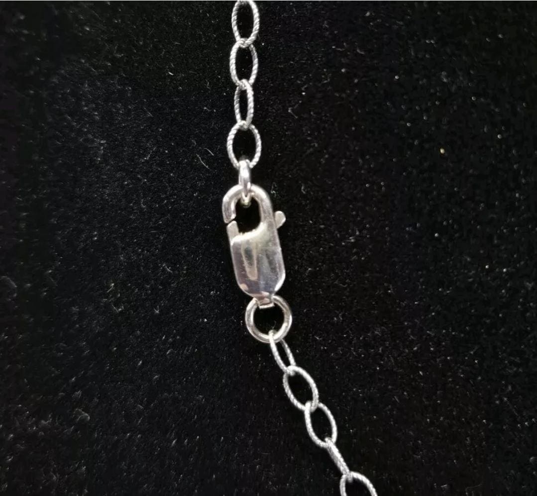 Blue Apatite Rainbow Moonstone Sterling Silver Bar Necklace 19" Adjustable - Thumbnail 5