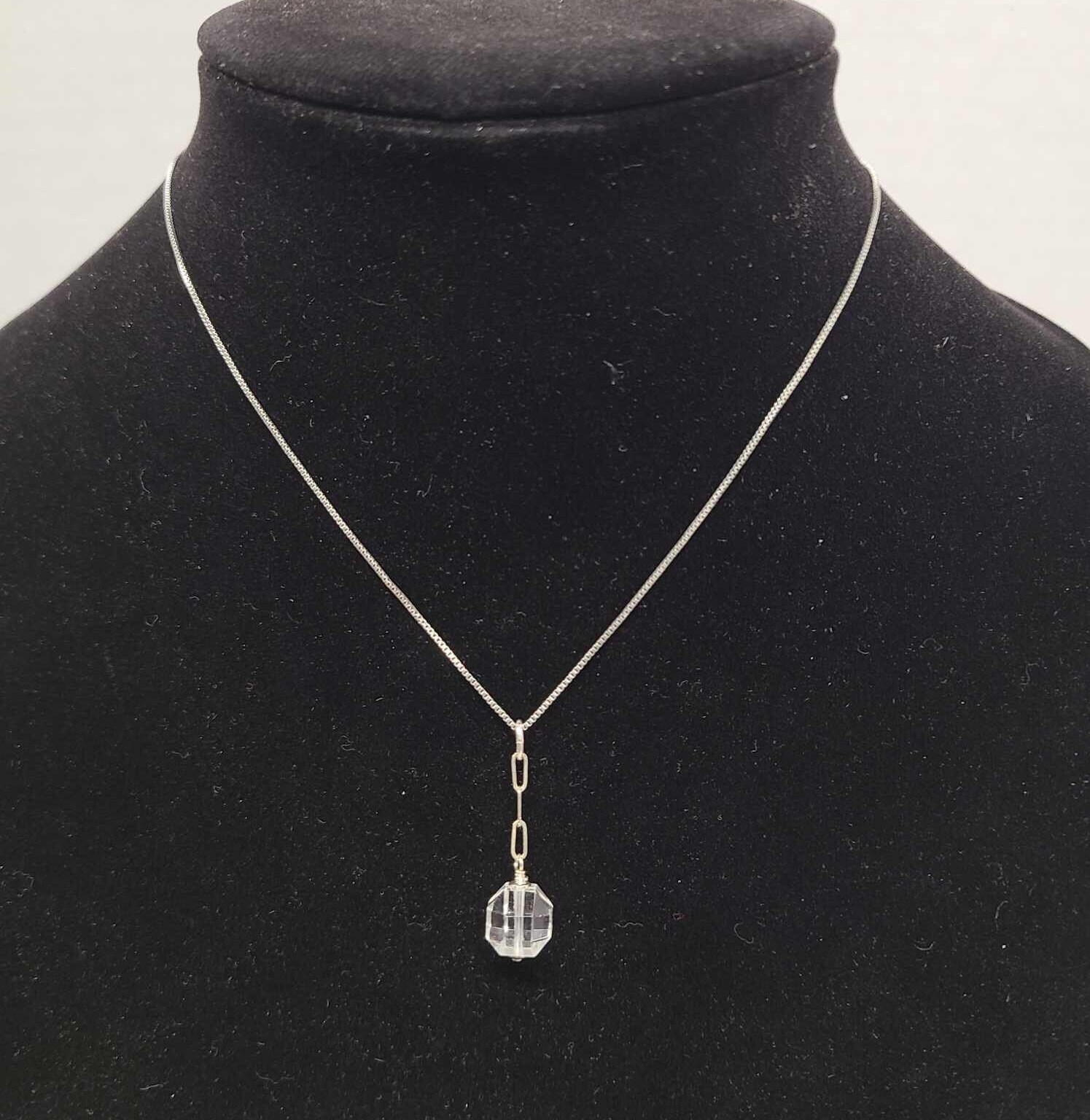 Art Deco Geometric Rock Quartz Crystal Pendant - Thumbnail 4