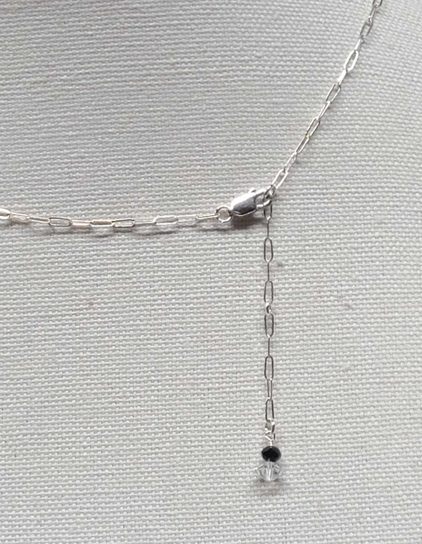 Sterling Silver Chrysoprase Rock Quartz Crystal Lavalier Y Pendant Necklace - Thumbnail 5