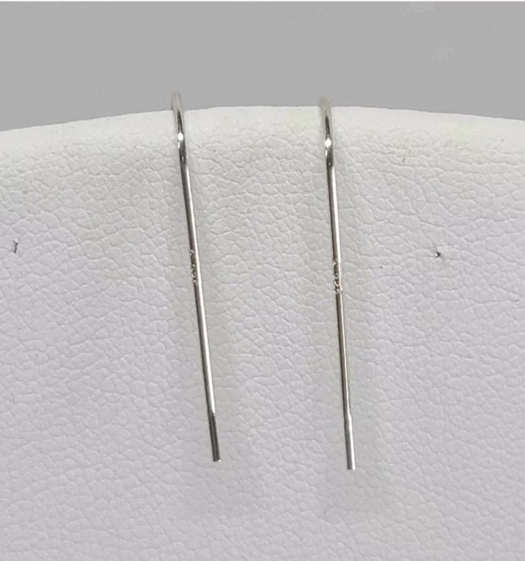 Artisan Rainbow Moonstone Twisted Paperclip Sterling Silver Dangle Earrings - Thumbnail 3