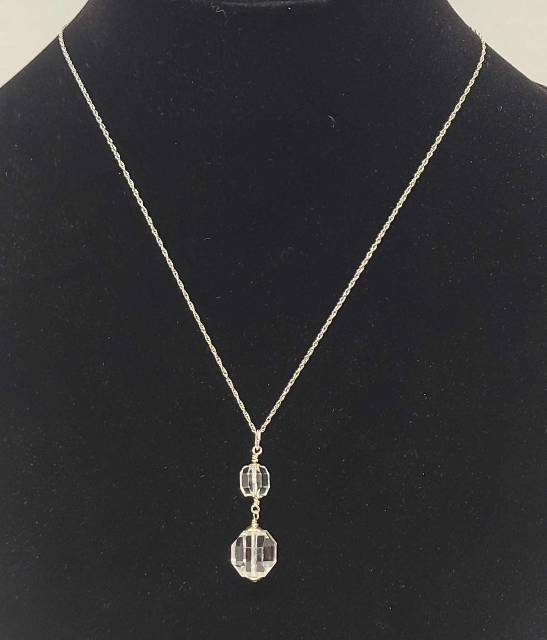 Vintage Rock Quartz Crystal Sterling Silver Pendant - Thumbnail 2