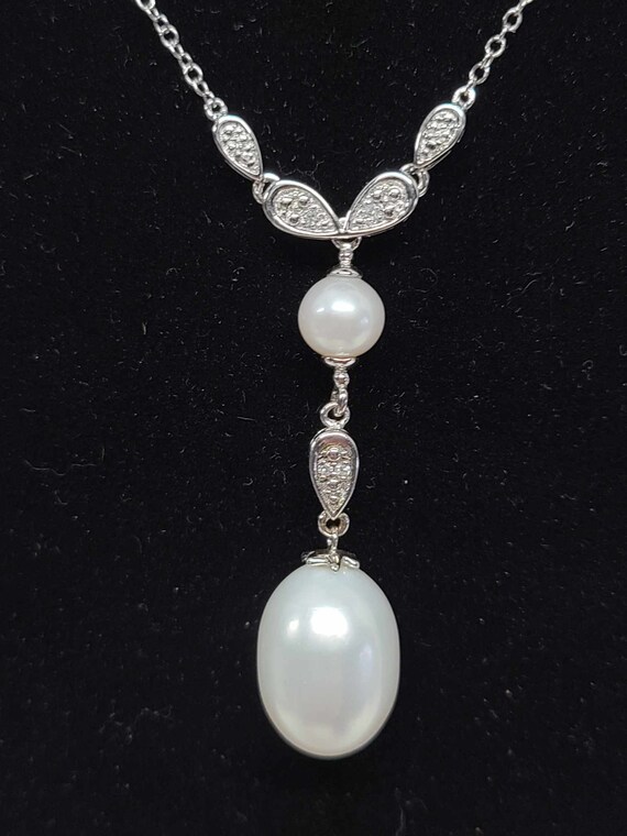 Tahitian Pearl Genuine Diamond Sterling Silver La… - image 3
