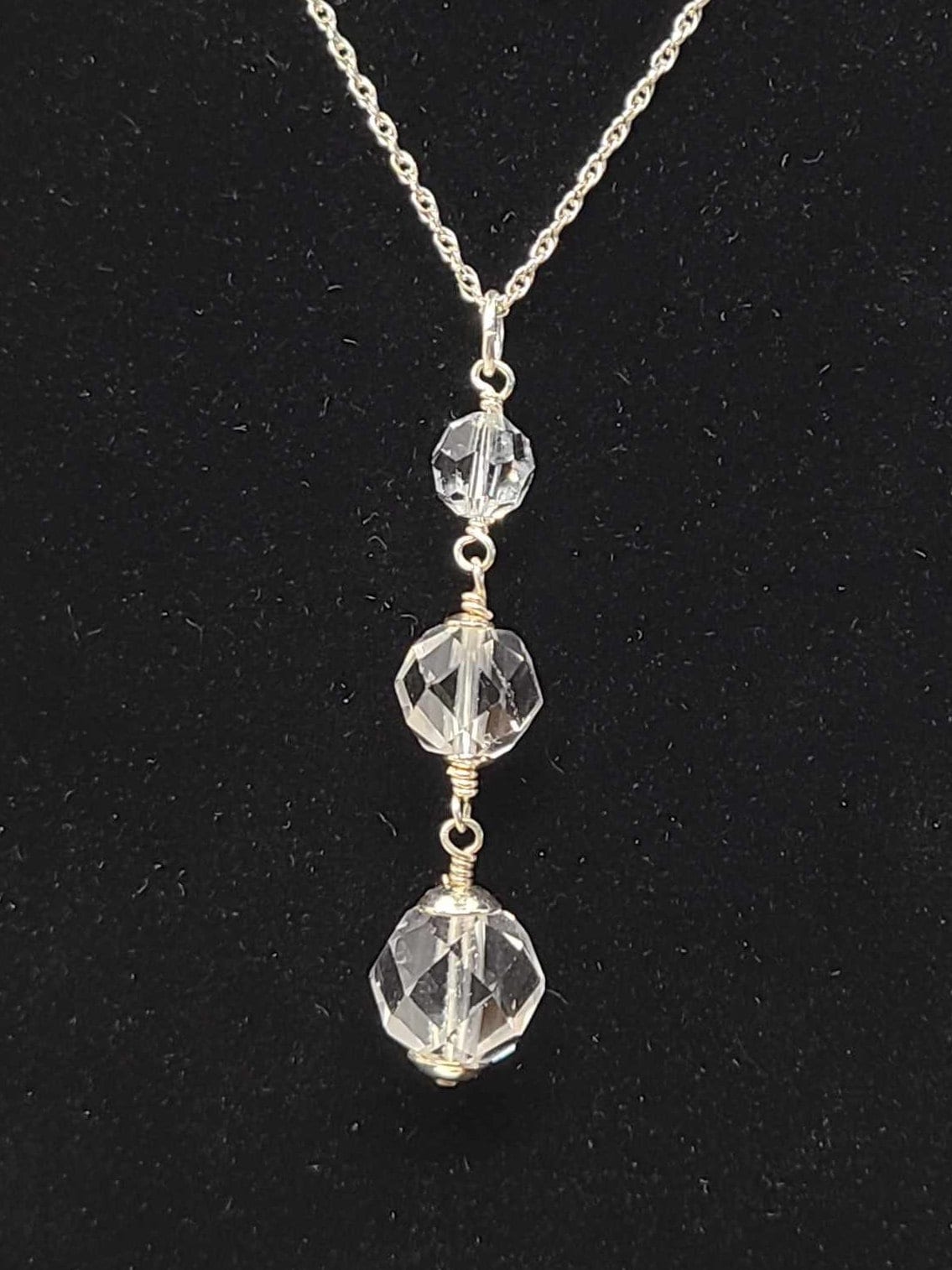 Art Deco Rock Quartz Crystal Sterling Silver Pendant