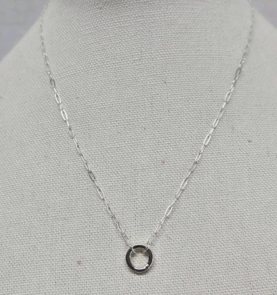 Sterling Silver 'Samantha' Add a Charm Paperclip Necklace w/Gate Clasp Connector & Baroque Pearl Charm - Thumbnail 5