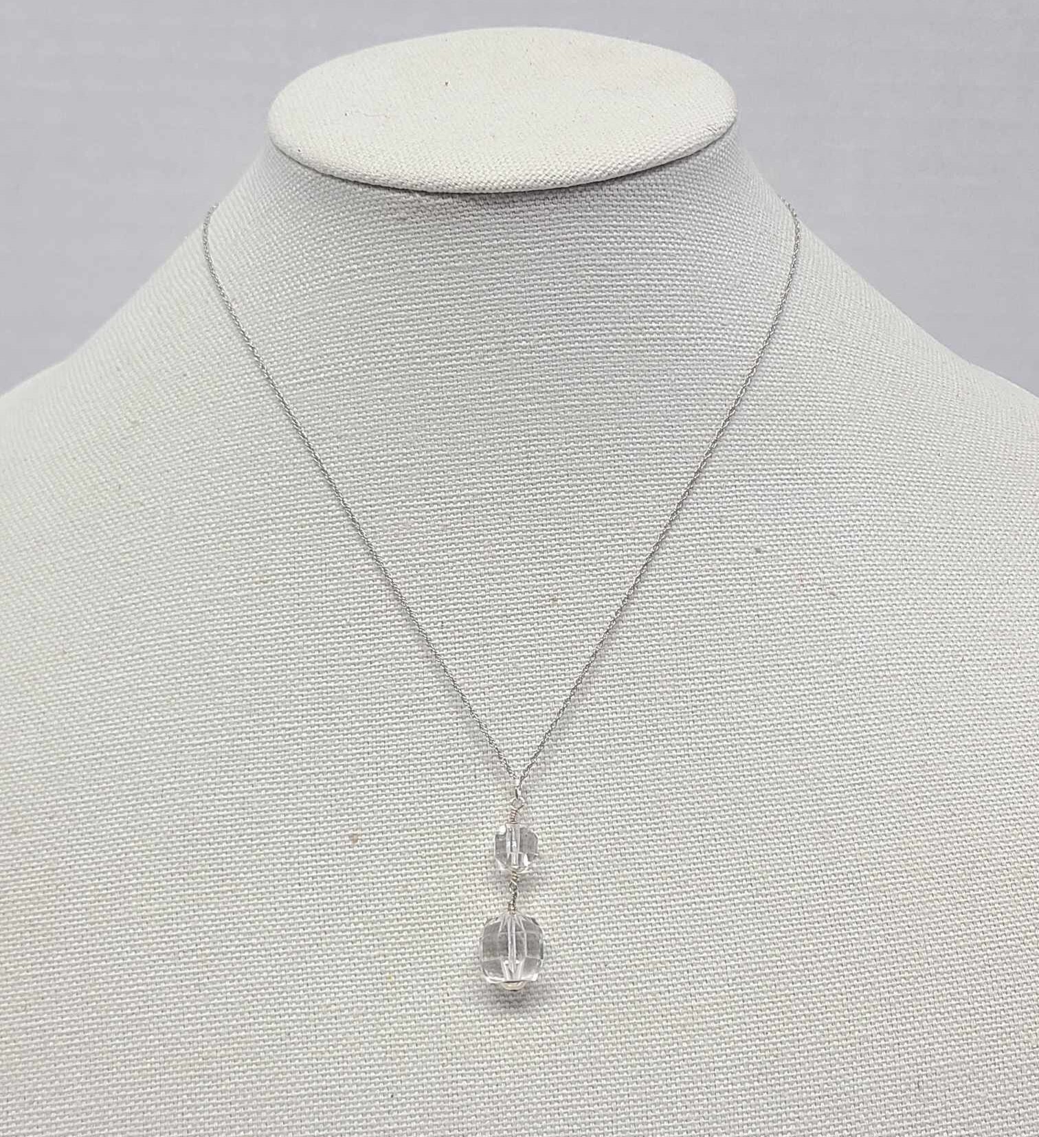 Vintage Rock Quartz Crystal Sterling Silver Pendant - Thumbnail 4