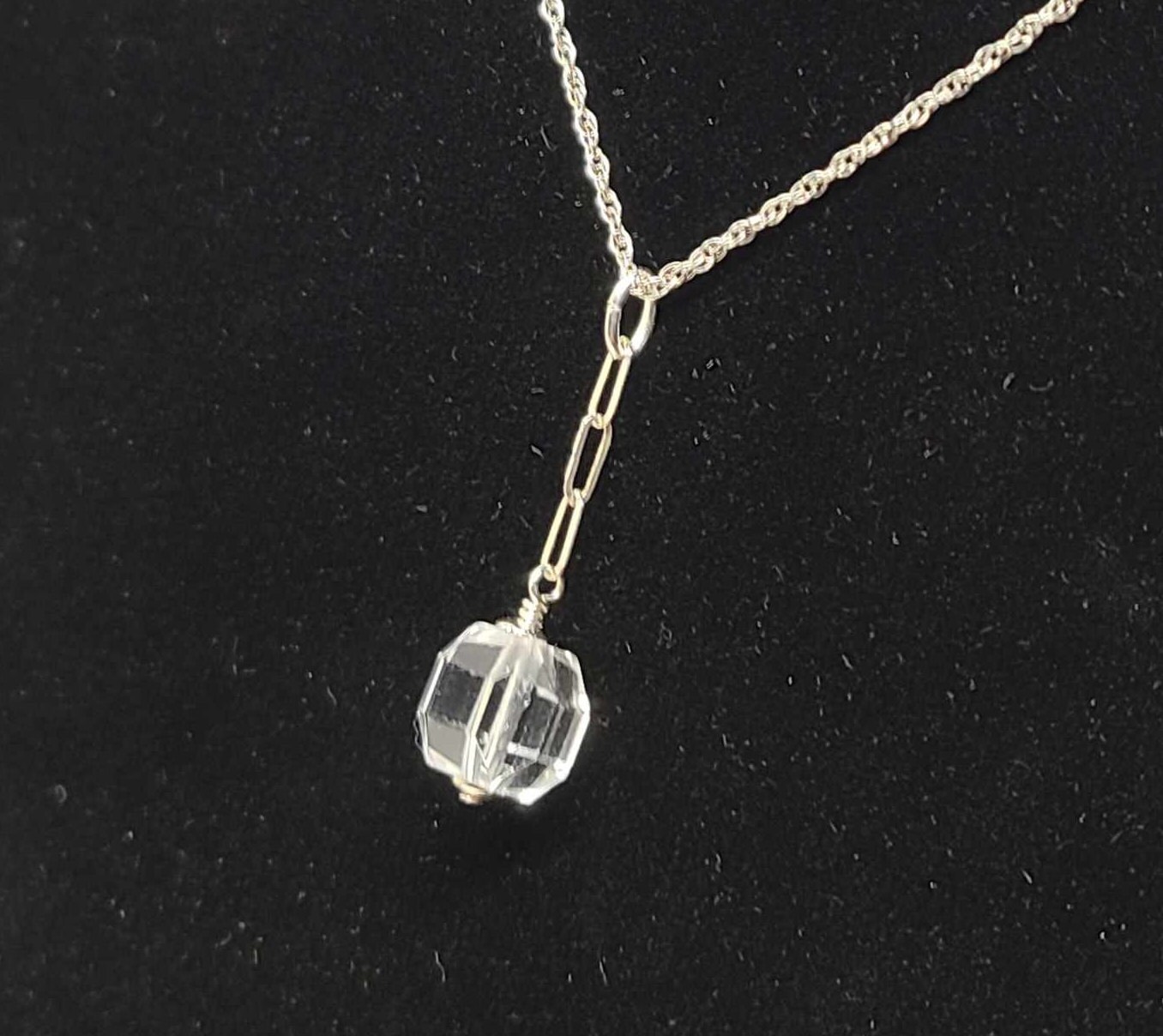 Art Deco Geometric Rock Quartz Crystal Pendant - Thumbnail 3