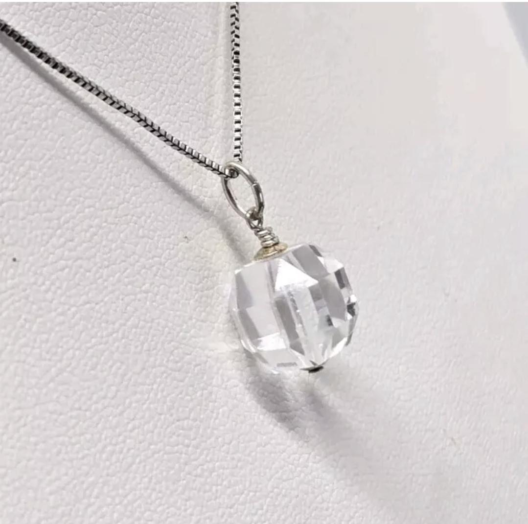 Art Deco Geometric Rock Quartz Crystal Pendant - Thumbnail 3