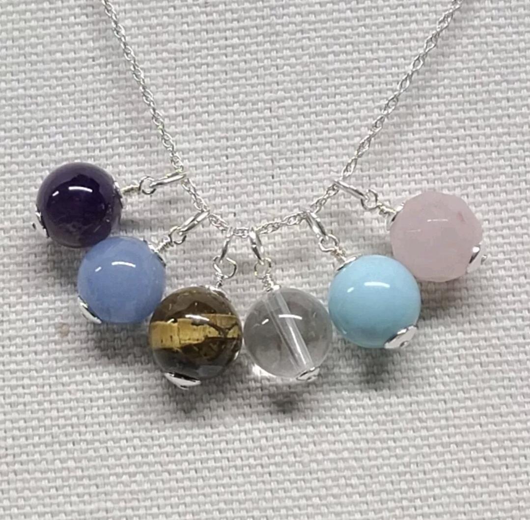 Artisan Pool of Light Rock Quartz Crystal Sterling Silver Modern Pendant Charm - Thumbnail 4