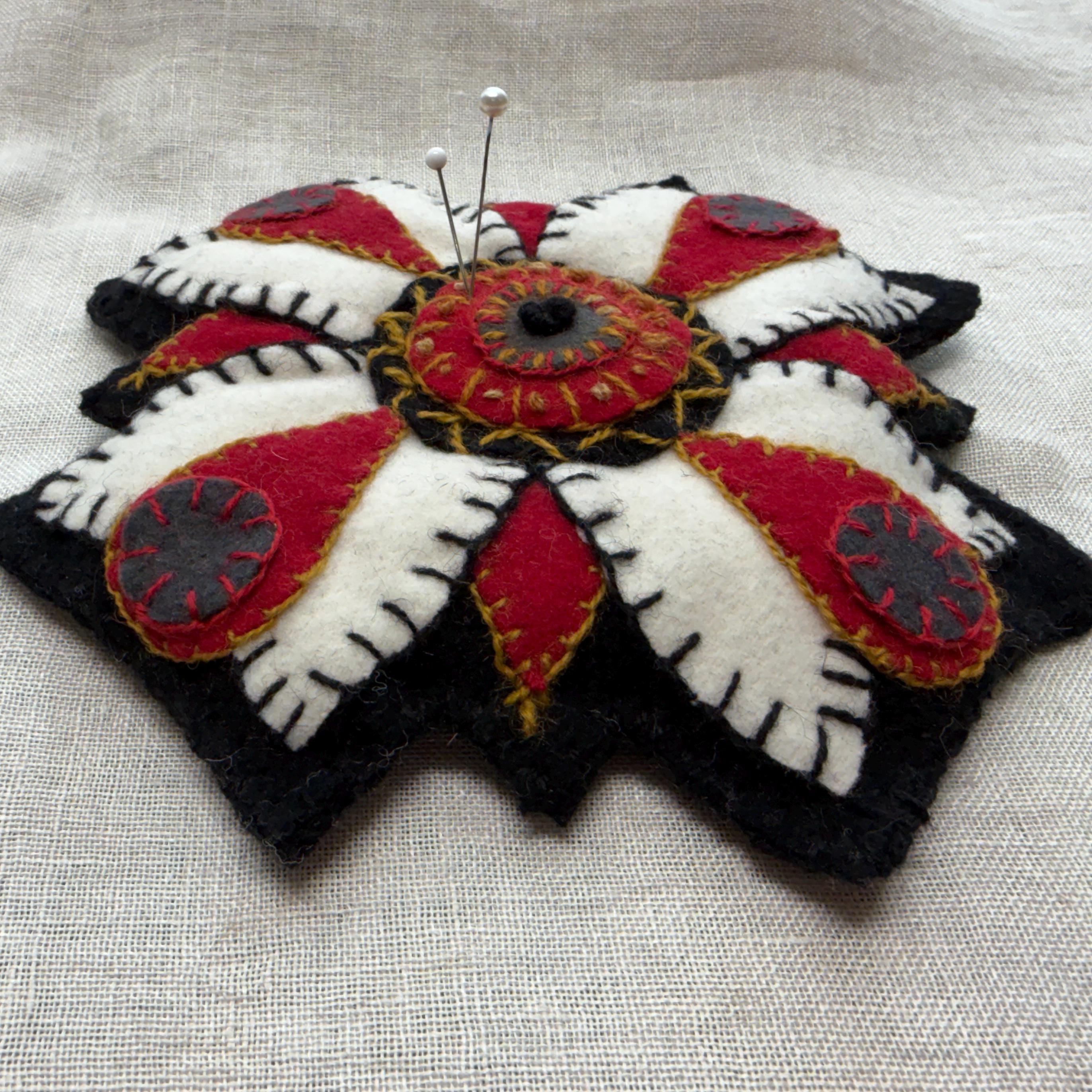 Crimson Star Wool Penny Rug – 8 Inch Hand-stitched Accent - Etsy