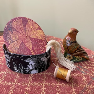 Handcrafted Papier-mâché Storage Boxes – Vine Print, Yellow Ochre