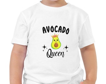 Avocado Queen Toddler Short Sleeve Tee For Girls, Cute Girl Shirt, Toddler Avocado Shirt, Girly Tee,