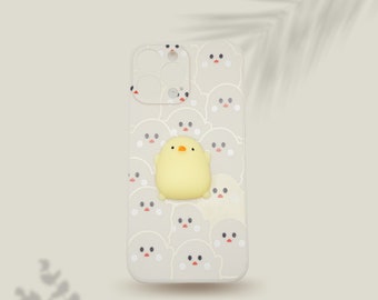 3D Squishy Chick iPhone Case: Soft Silicone, Shockproof