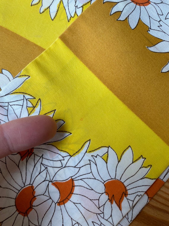VTG 60's 70's Yellow floral Scarf Decorative scar… - image 8