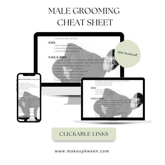 Male Grooming Guide Cheat Sheet PDF Checklist Planner Etsy UK