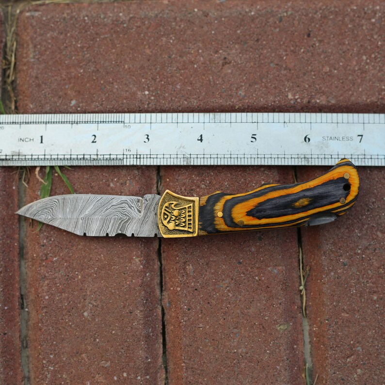 Damascus Pocket Folding Knife Custom Pocket Fold Knife Etsy