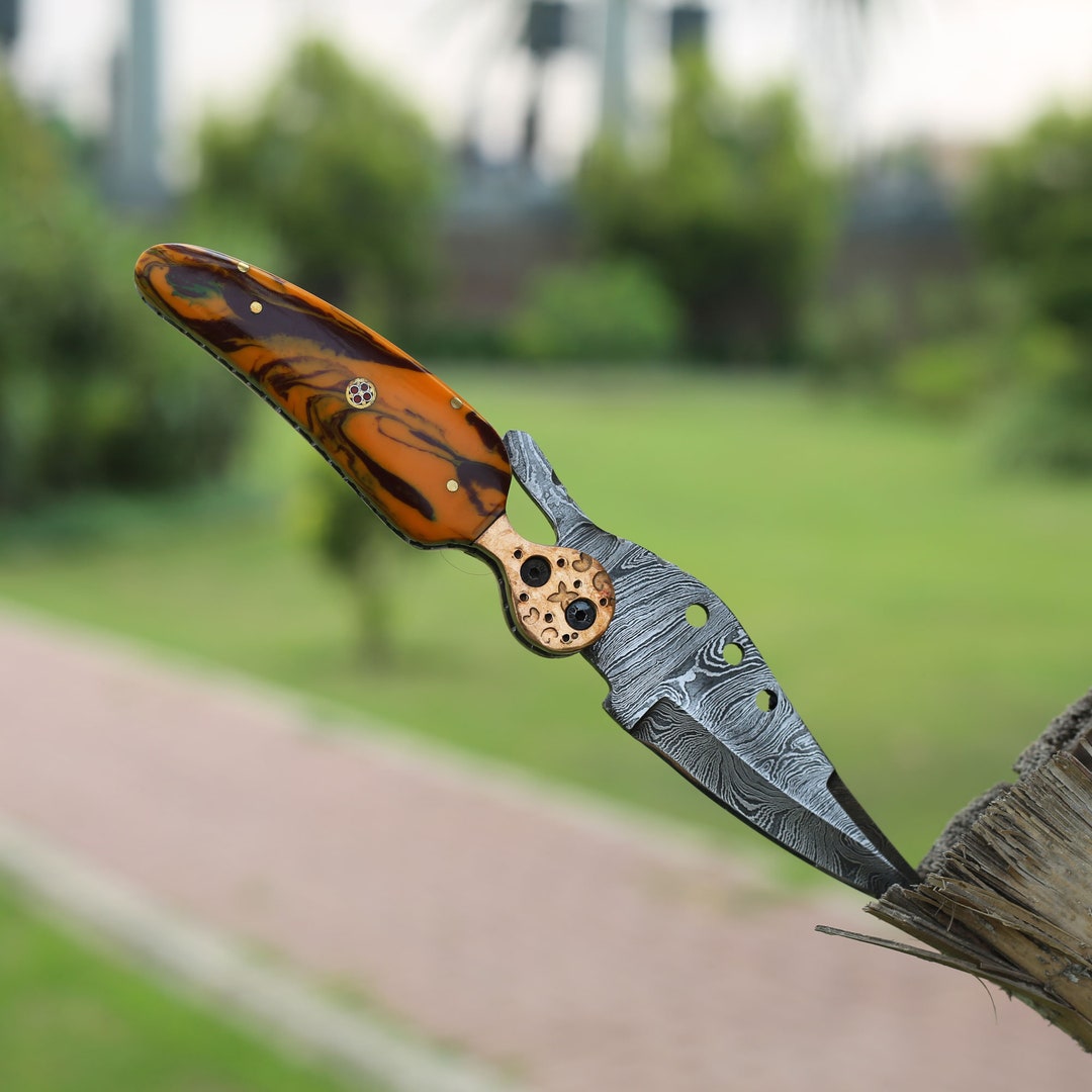 Damascus Pocket Folding Knife, Custom Pocket Fold Knife, Groomsmen