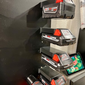 Milwaukee M18 Battery Holders/Mount 3D Printed