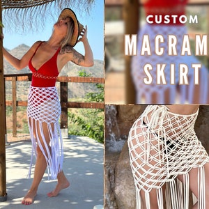 MACRAME SKIRT / Festival Skirt / Beach Skirt / Holiday Skirt / Party Skirt / Festival Skirt, Handmade Skirt, Beach Cover Up / Custom Order