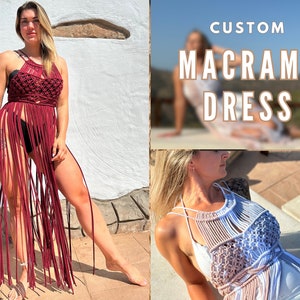 MACRAME DRESS / Festival Dress / Beach Dress / Holiday Dress / Party Dress / Festival Clothing, Handmade Dress, Beach Cover Up