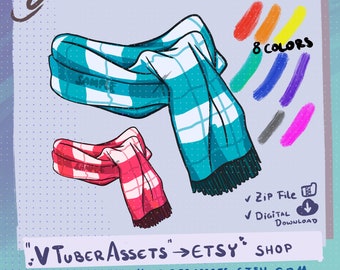 Kawaii Scarf for Vtube Stream Twitch Youtube | PNGtuber | Vtuber | Emote for Stream | Streamer | Pastel | Asset