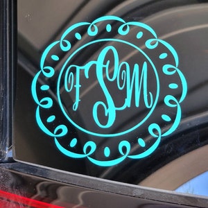 Vinyl Monogram Decal Sticker - FREE SHIPPING - Car Monogram - Cell Phone Monogram - Laptop Monogram - Many sizes, styles and colors!