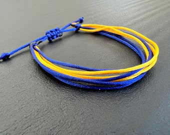 Blue and yellow bracelet, Stand with Ukraine bracelets, colours of the Ukrainian flag bracelet