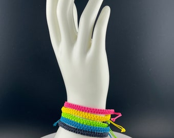 Armband Waxcord Pastel Blue Stones