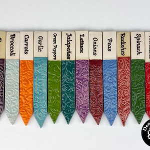 Ceramic Vegatable Plant Label, Colorful Handmade Garden Markers, Durable Weatherproof Garden Organization, Unique Gift for Gardeners