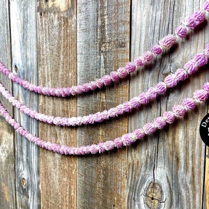 Air Dried LAVENDER Globe Amaranth (Gomphrena) GARLAND 1 Six Foot Strand. Use for Parties, Decor & Weddings; Home Grown and Hand Threaded.