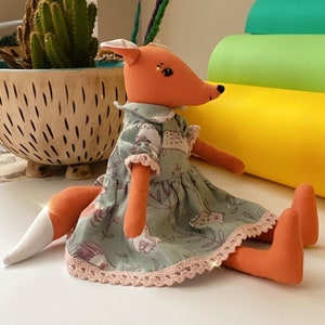 Premium Linen Heirloom Stuffed Animal Toys - Woodland Art Dolls - Hand Embroidered Neutral Unisex Timeless - Bunny Rabbit Mouse Fawn Fox