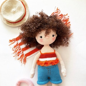 Cute Girl Doll, Amigurumi, Crochet Baby, Crochet Doll, Handmade Toy, Montessori Toy, Knitting Plush Baby, Stuffed Doll Toy, Gift for Kids