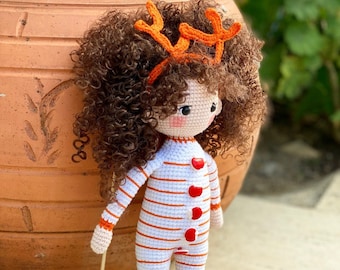 Handmade Crochet Doll with Duck Toy: Milk Cotton Nursery Decor