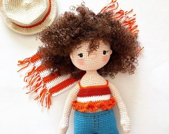 Cute Girl Doll, Amigurumi, Crochet Baby, Crochet Doll, Handmade Toy, Montessori Toy, Knitting Plush Baby, Stuffed Doll Toy, Gift for Kids