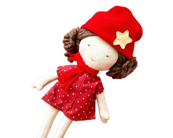 Montessori Waldorf Custom Rag Dolls - Yarn Hair Dolls - Custom Plush Bisque Doll - Montessori infant - Stray kids doll Baby Christmas Gift