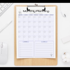 Monthly Planning Printable, Monthly Calendar Printable, Blank Calendar Page, Undated Monthly Planner, Printable Undated Monthly Planner