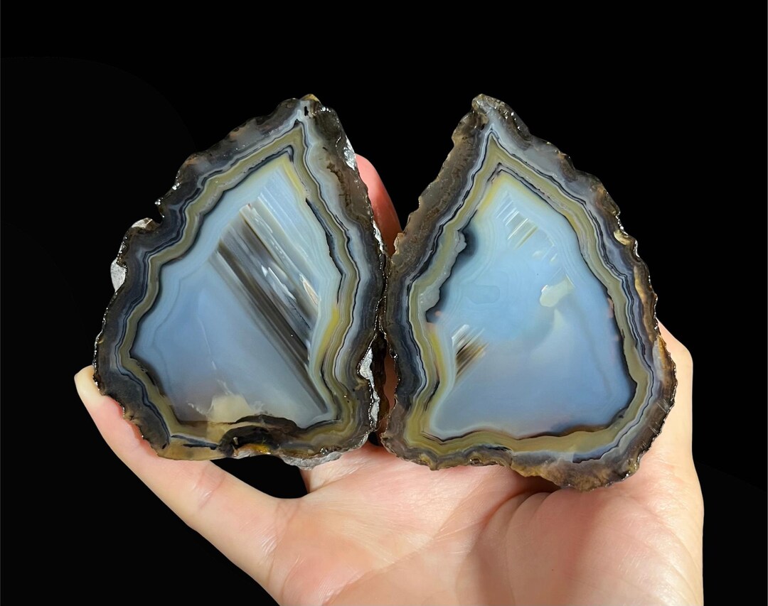 Waterline Agate Core: Rare Banded Geode Slice From Turkey - Etsy