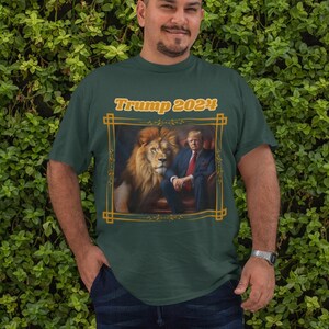 TRUMP 2024 Plus Size Heavy Weight Patriotic T-Shirt (S-5XL):  Men&#39;s Hanes Beefy-T®