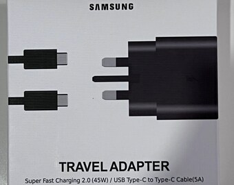 Samsung original 45W Super Fast Charging Charger USB-C Cable S23 Ultra, S23