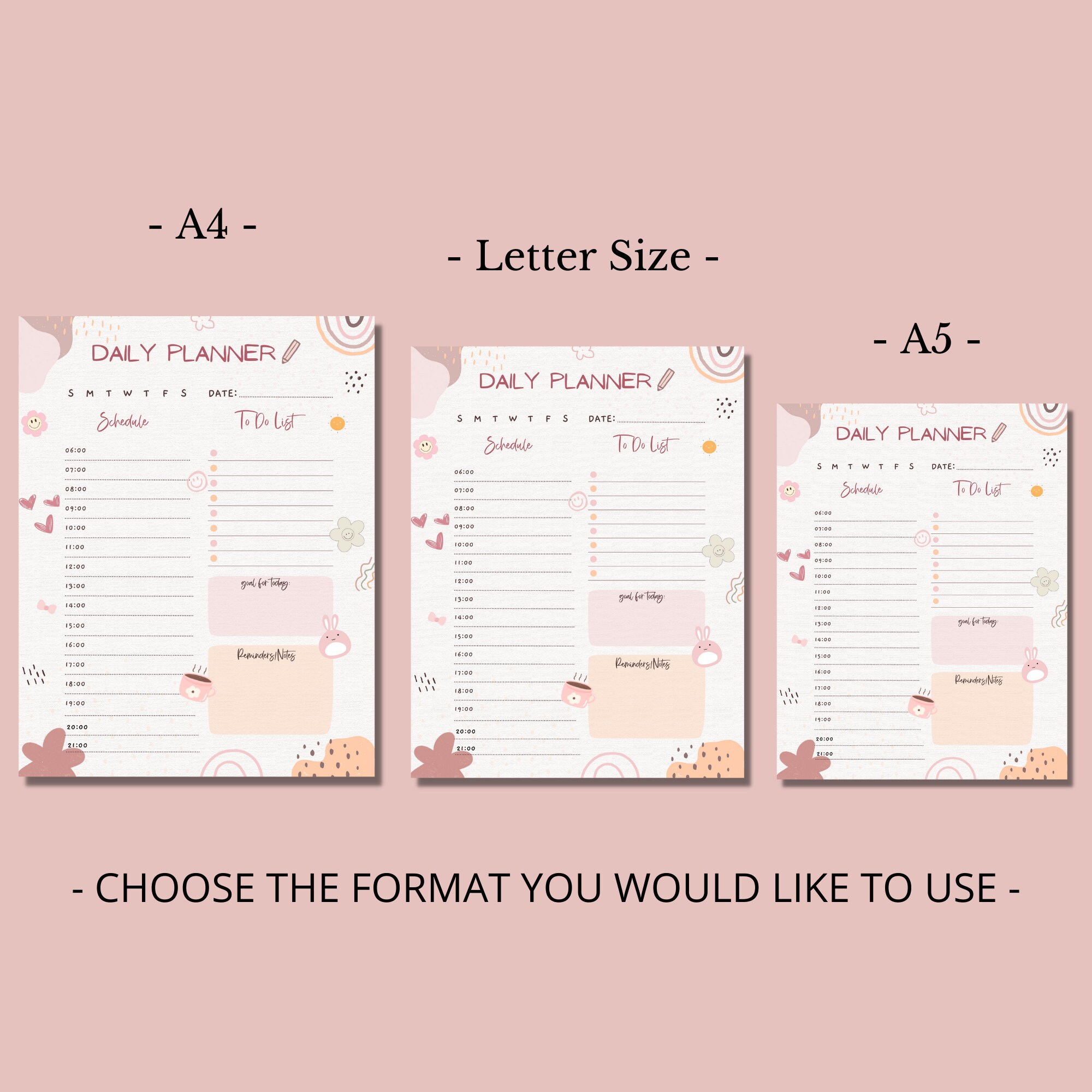 Daily Planner Printable PDF Instant Download Cute Girly Boho - Etsy Ireland