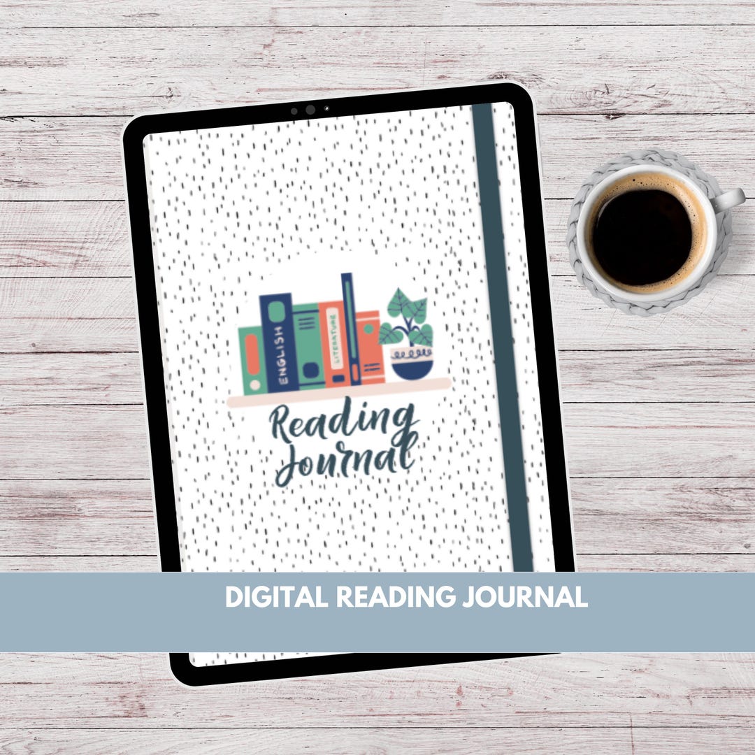 Digital Reading Journal, Reading Log for Book Lovers - Digital Book ...