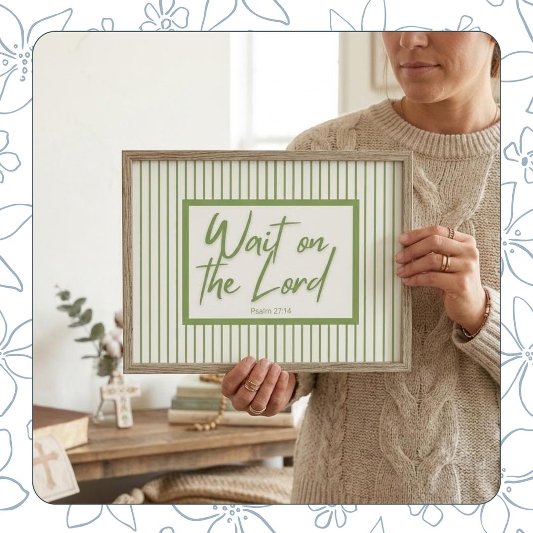 Wait on the Lord Quote Printable, Psalm 27:14 Bible Verse Wall Art ...