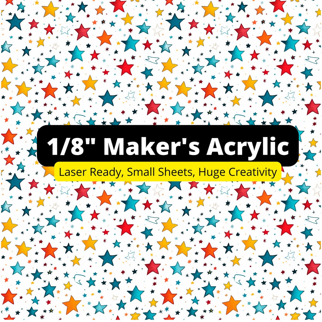 Pattern Print Acrylic Sheets Rainbow Stars High-quality Laser-ready ...