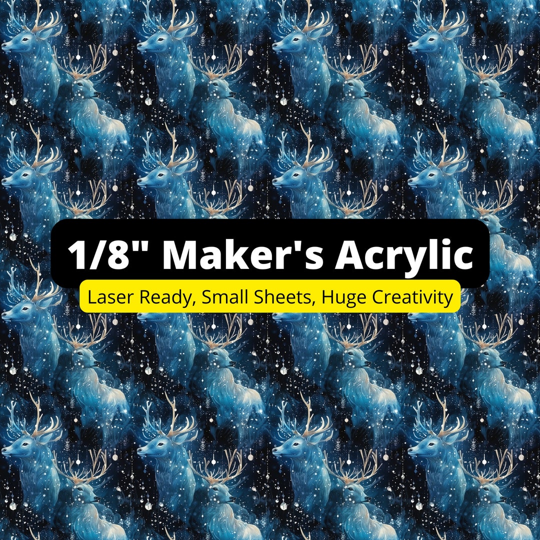 Pattern Print Acrylic Sheets Pretty Whimsical Winter Reindeer High