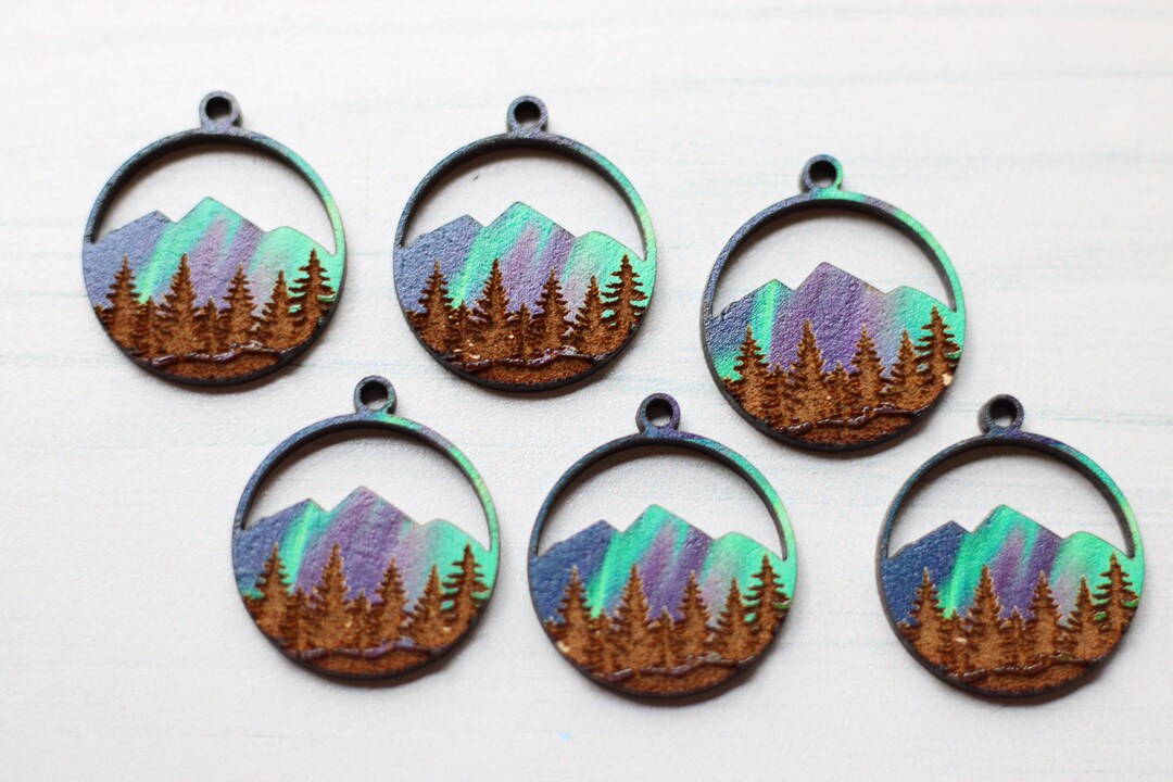 DIY Wood Blanks Jewelry Making Northern Lights Earrings Necklace Charms