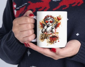Taza de cerámica Extra Cupid - Regalo de San Valentín, taza de café con el amor de Cupido, 11 oz, 15 oz, regalo divertido de San Valentín, taza de amor