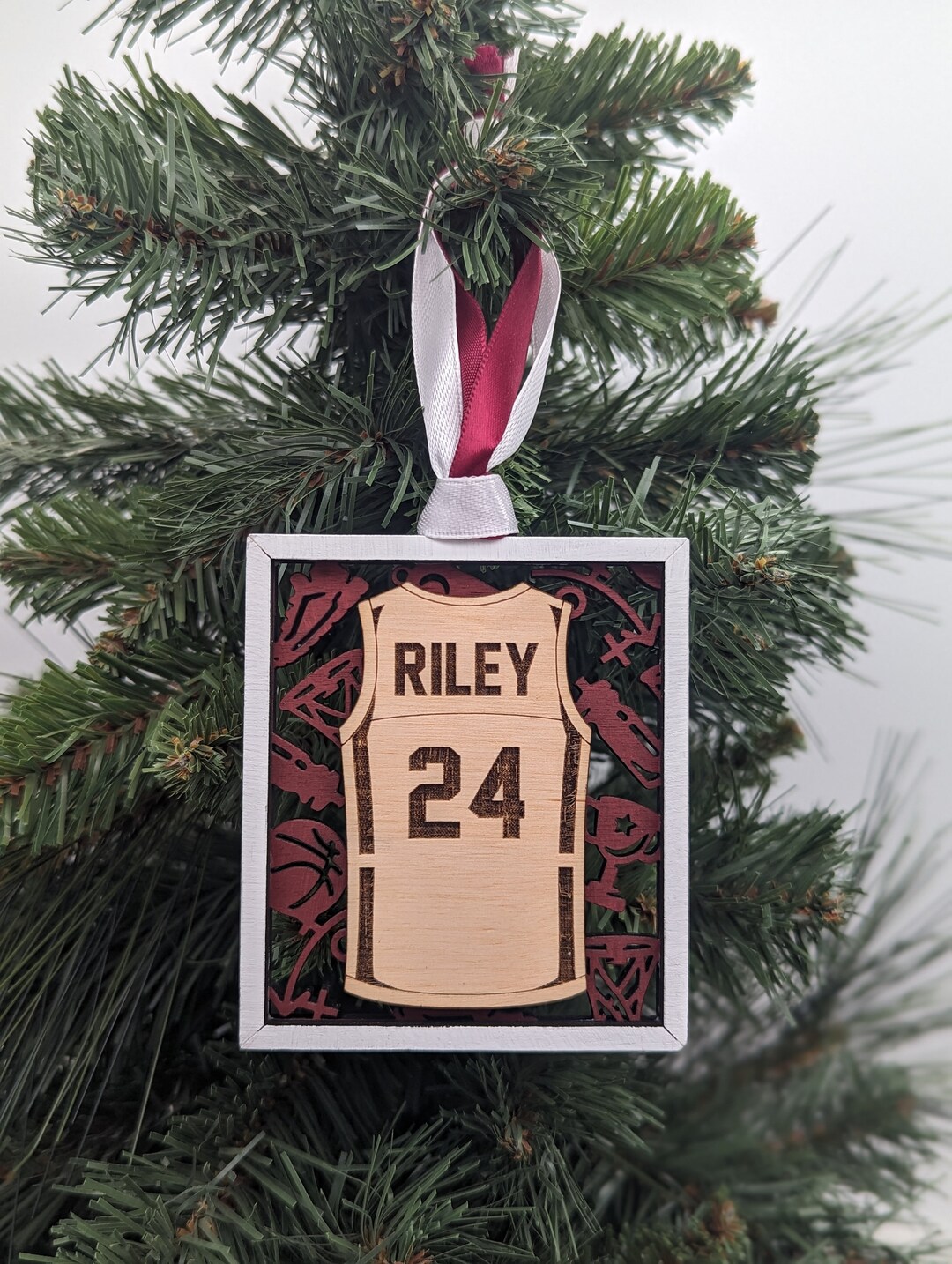 Custom Sports Jersey Ornaments, Christmas, Football, Baseball