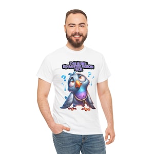 Exhausted Pigeon Tee - Funny Graphic Shirt, Quirky Gift, Casual Wear, Perfect for Animal Lovers, Unique Humor Apparel