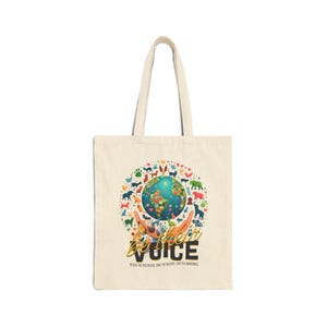 Cotton Canvas Tote Bag, Animal Rescue Tote, Eco-Friendly Market Bag, Be Their Voice, Pet Lover Gift, Reusable Shopping Bag